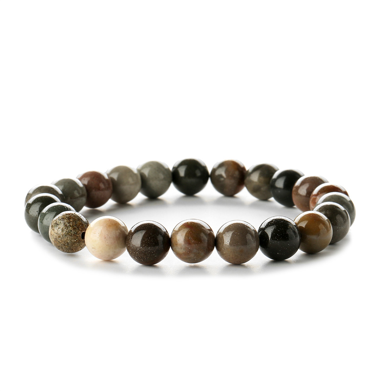 Retro Round Beaded natural stone Unisex Bracelets 1 Piece