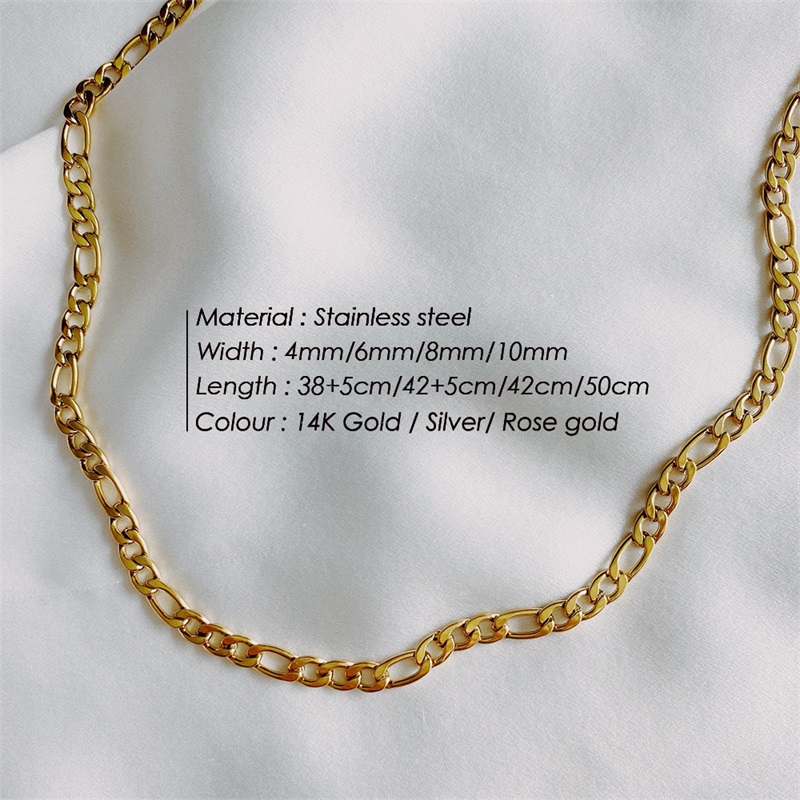 Hip-Hop Solid Color Stainless Steel Plating Chain Necklace 1 Piece
