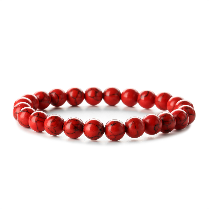 Retro Round Beaded natural stone Unisex Bracelets 1 Piece