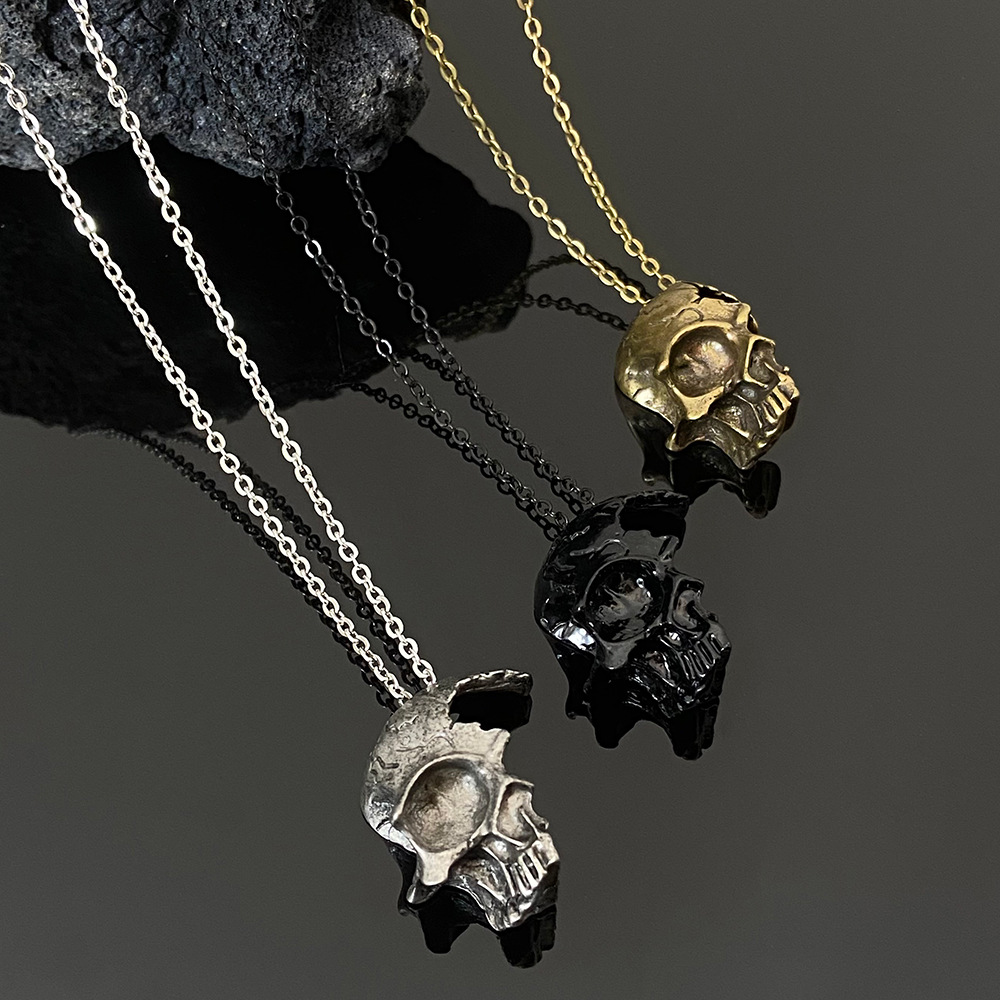 Gothic Skull Alloy Three-dimensional Unisex Pendant Necklace 1 Piece