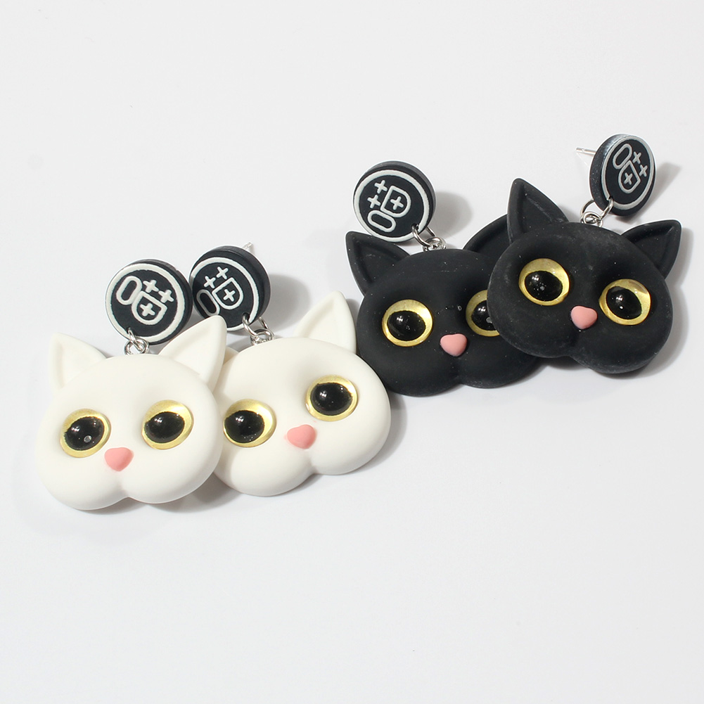 Simple Style Animal Cat soft clay Womenu0027S Drop Earrings 1 Pair