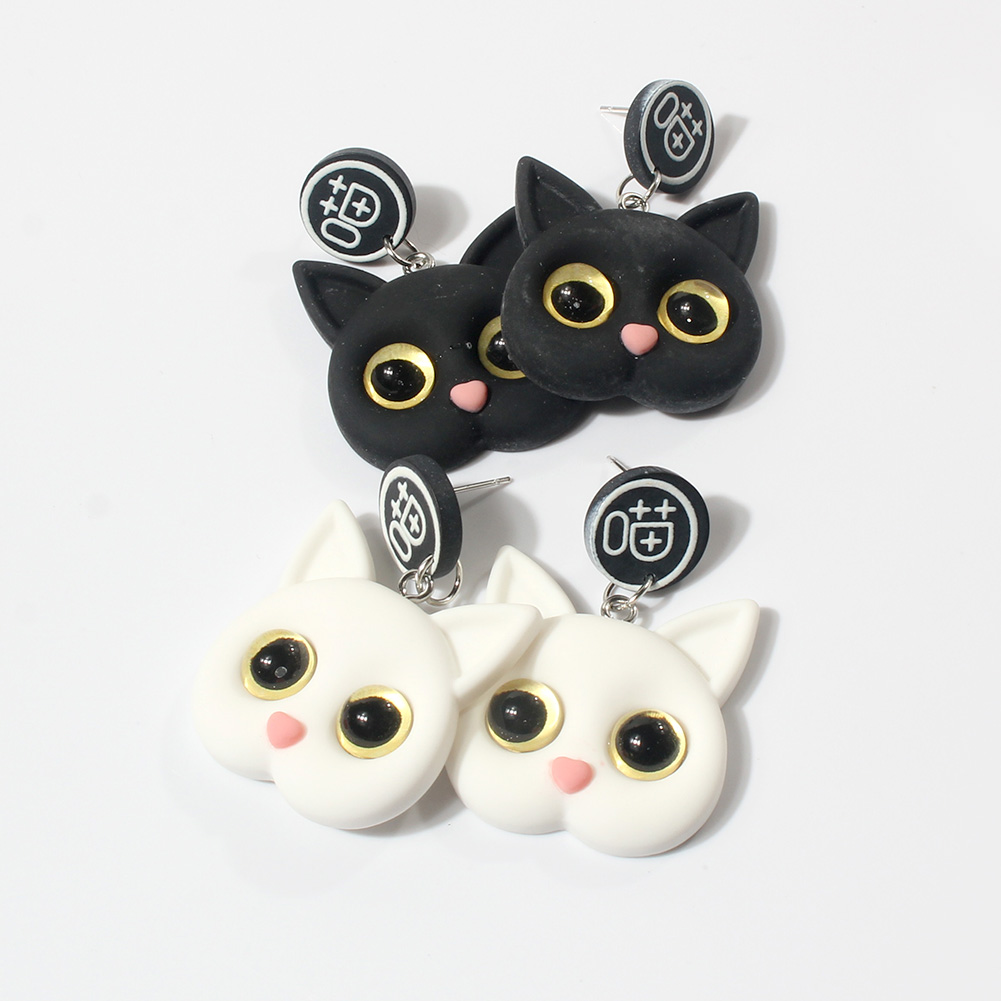 Simple Style Animal Cat soft clay Womenu0027S Drop Earrings 1 Pair