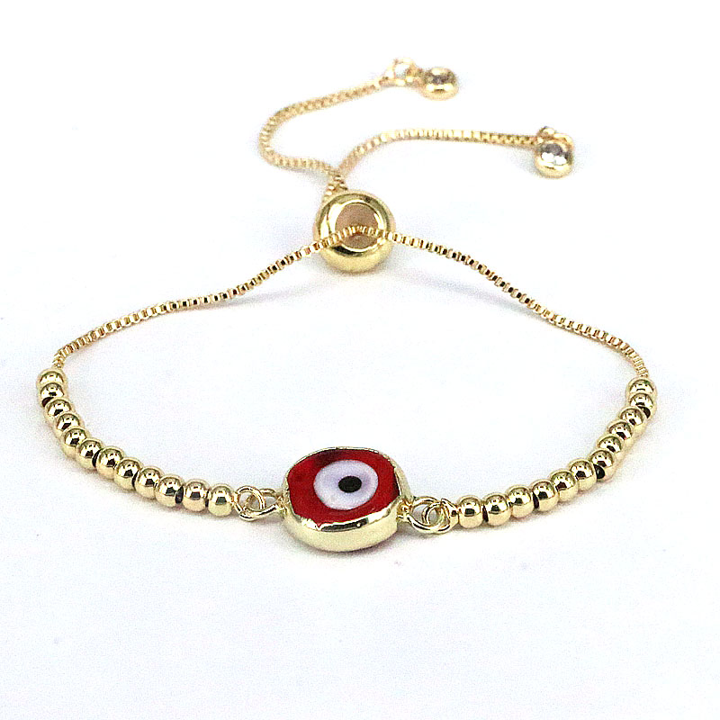 Fashion Round Eye Copper Gold Plated Bracelets 1 Piece