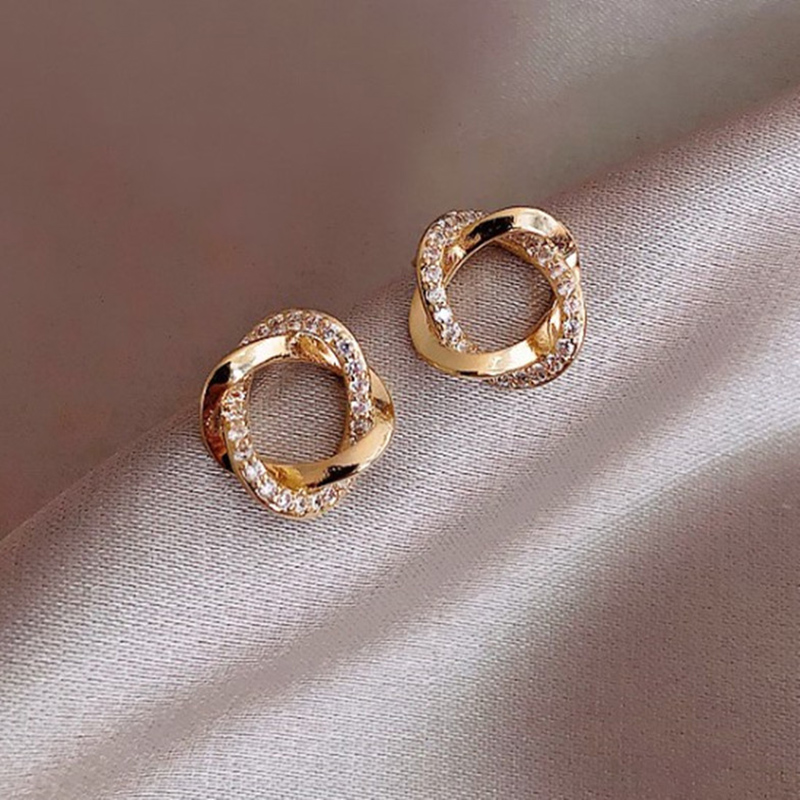 Fashion Twist Alloy Inlay Rhinestones Womenu0027S Ear Studs 1 Pair