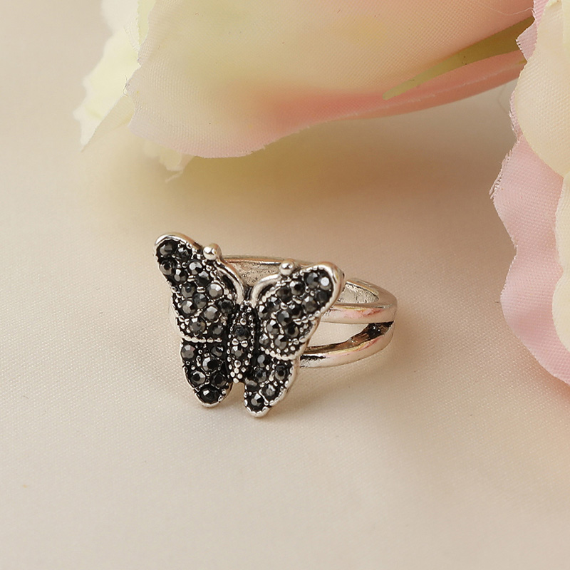 Fashion Butterfly Alloy Inlay Artificial Rhinestones Womenu0027S Rings 1 Piece