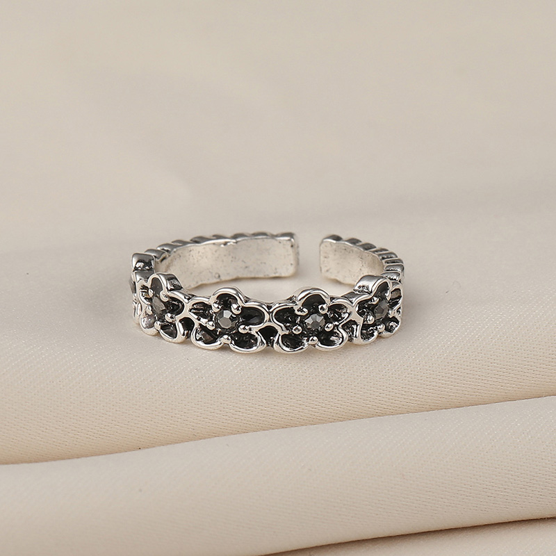 Fashion Flower Alloy Inlay Rhinestones Womenu0027S Open Ring 1 Piece