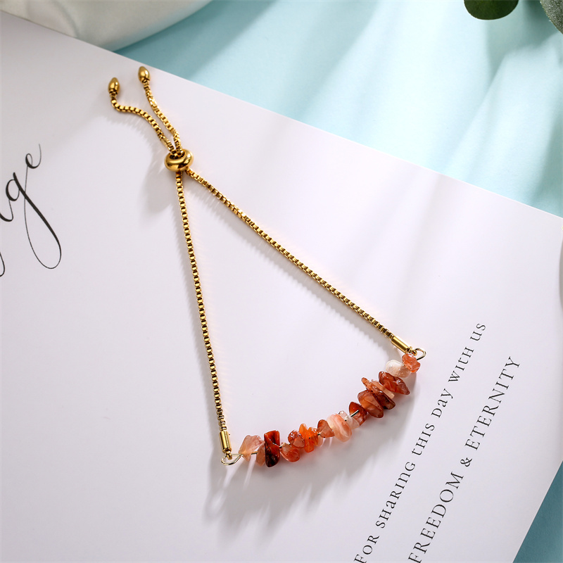 Casual Irregular Stainless Steel Plating Natural Stone Bracelets 1 Piece
