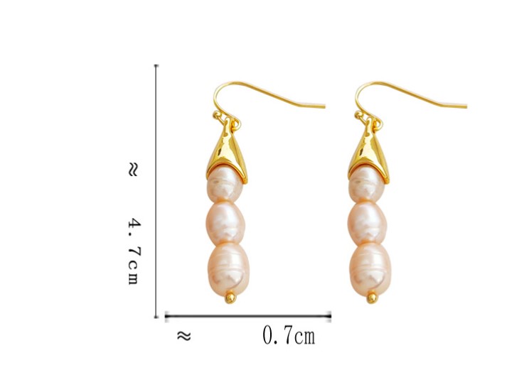 Fashion Geometric Copper Pearl Plating Drop Earrings 1 Pair