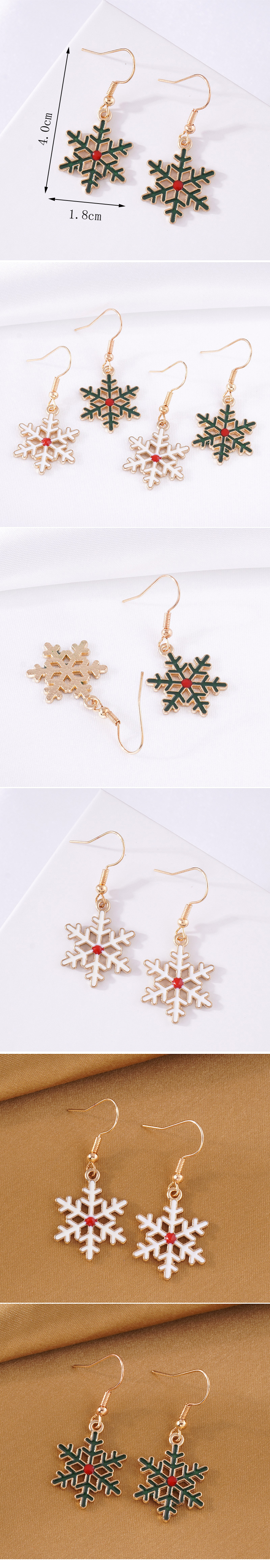 Fashion Snowflake Alloy Enamel Womenu0027S Drop Earrings 1 Pair