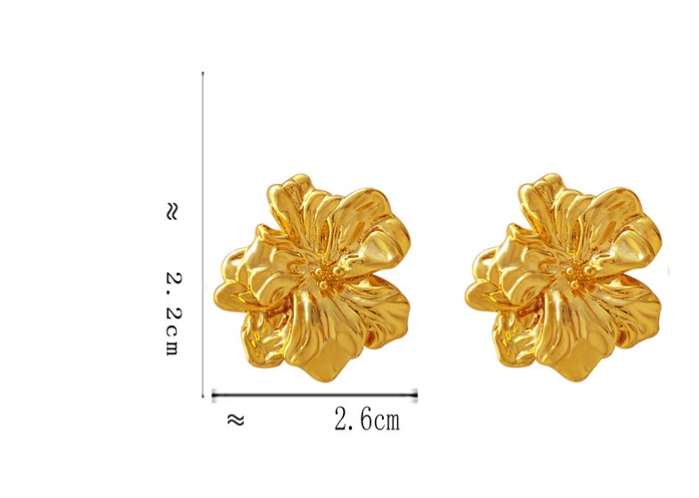 Fashion Flower Copper Plating Ear Studs 1 Pair