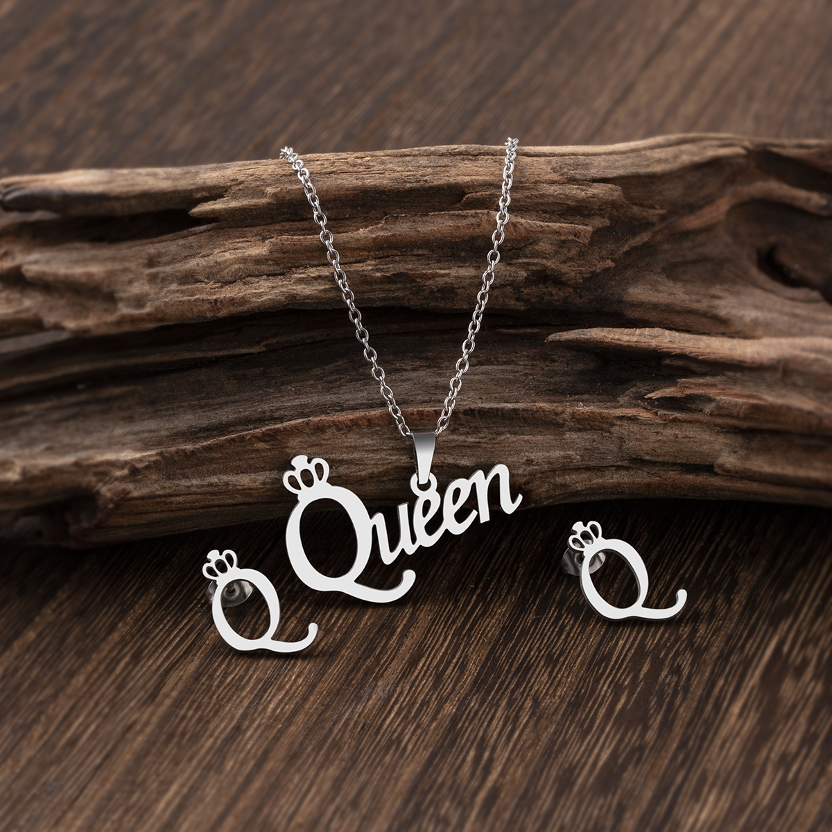 Modern Style Letter Alloy Womenu0027S Earrings Necklace 1 Set