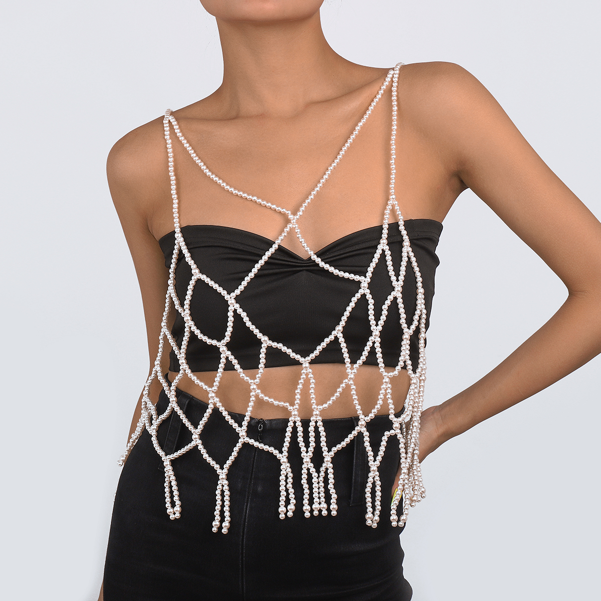 Sexy Artificial Pearl Braid Womenu0027S Body Chain 1 Piece