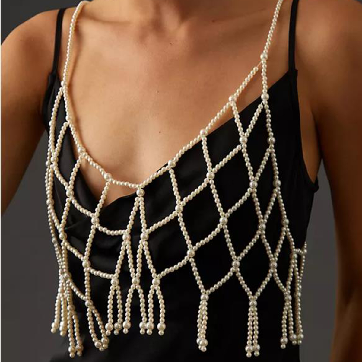 Sexy Artificial Pearl Braid Womenu0027S Body Chain 1 Piece