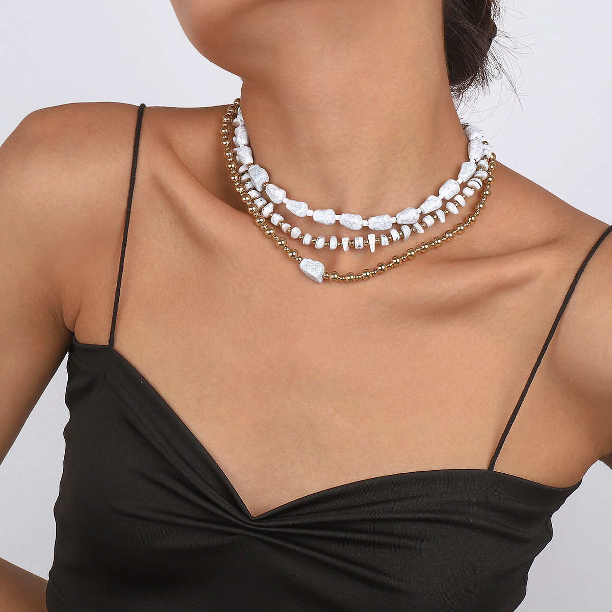 Vacation Synthetic Resin Beaded Artificial Pearls Womenu0027S Choker 1 Piece