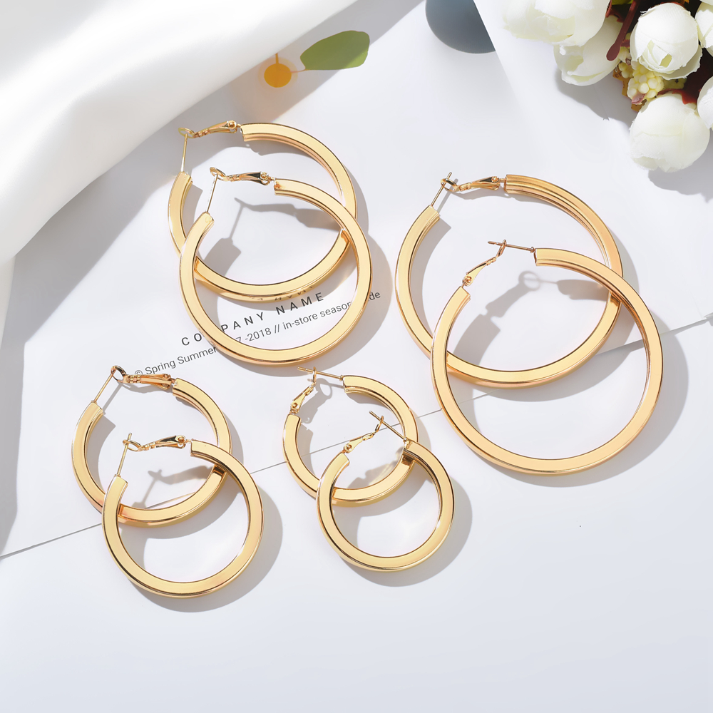 Punk Circle Alloy Womenu0027S Hoop Earrings 1 Pair