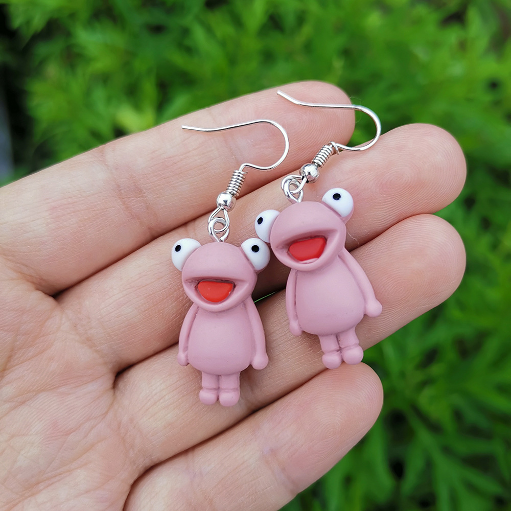 Fashion Animal Dog Frog Alloy Resin Womenu0027S Drop Earrings 1 Pair