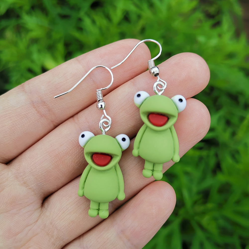 Fashion Animal Dog Frog Alloy Resin Womenu0027S Drop Earrings 1 Pair