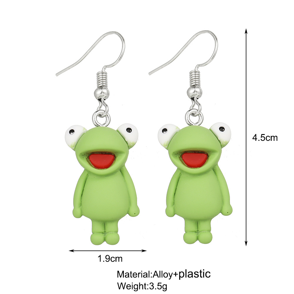 Fashion Animal Dog Frog Alloy Resin Womenu0027S Drop Earrings 1 Pair