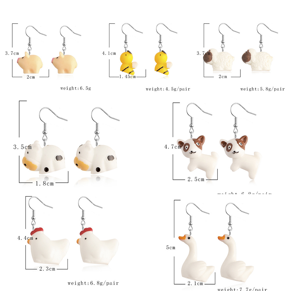 Fashion Animal Dog Frog Alloy Resin Womenu0027S Drop Earrings 1 Pair