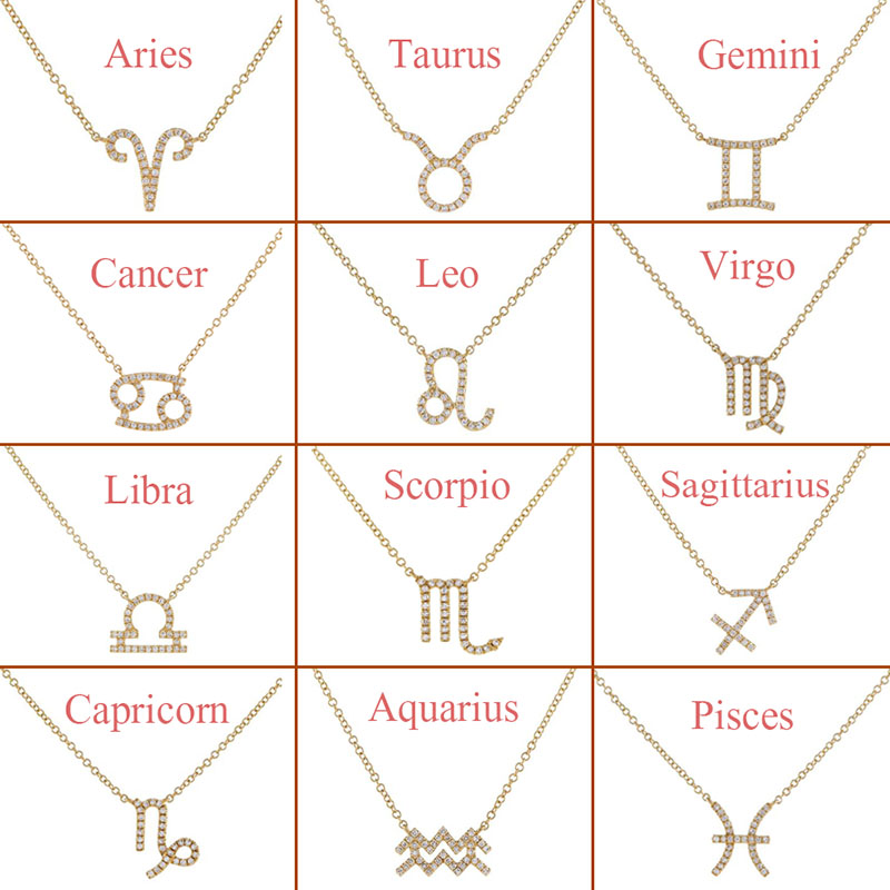 Fashion Constellation Copper Gold Plated Zircon Pendant Necklace