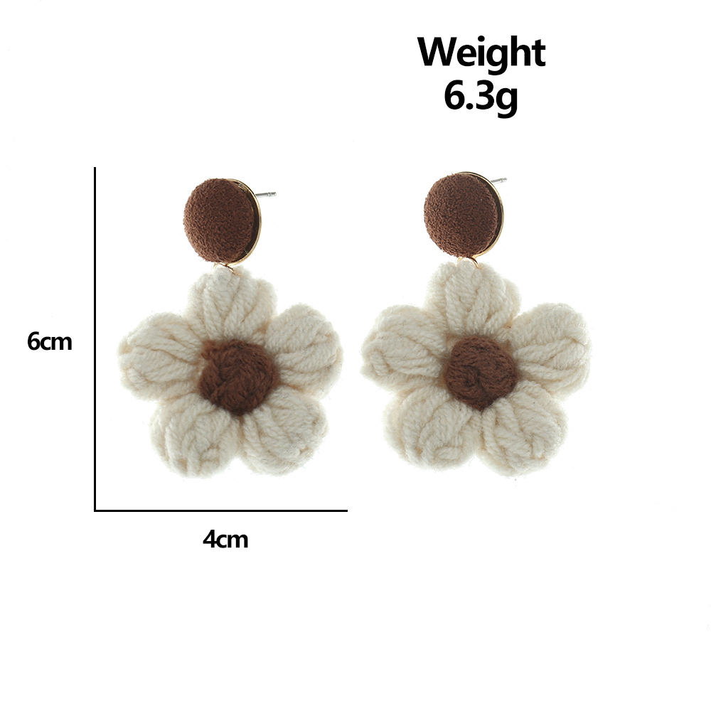 Sweet Flower yarn Metal Womenu0027S Drop Earrings 1 Pair