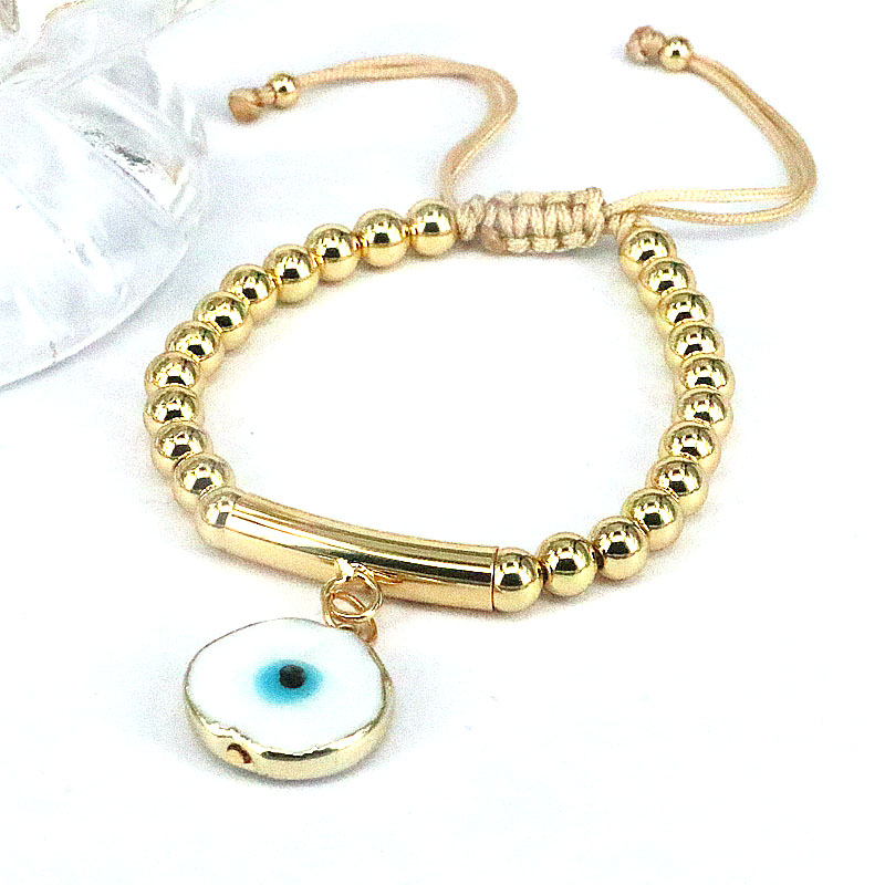 Fashion Devilu0027S Eye Copper Gold Plated Beaded Bracelets 1 Piece