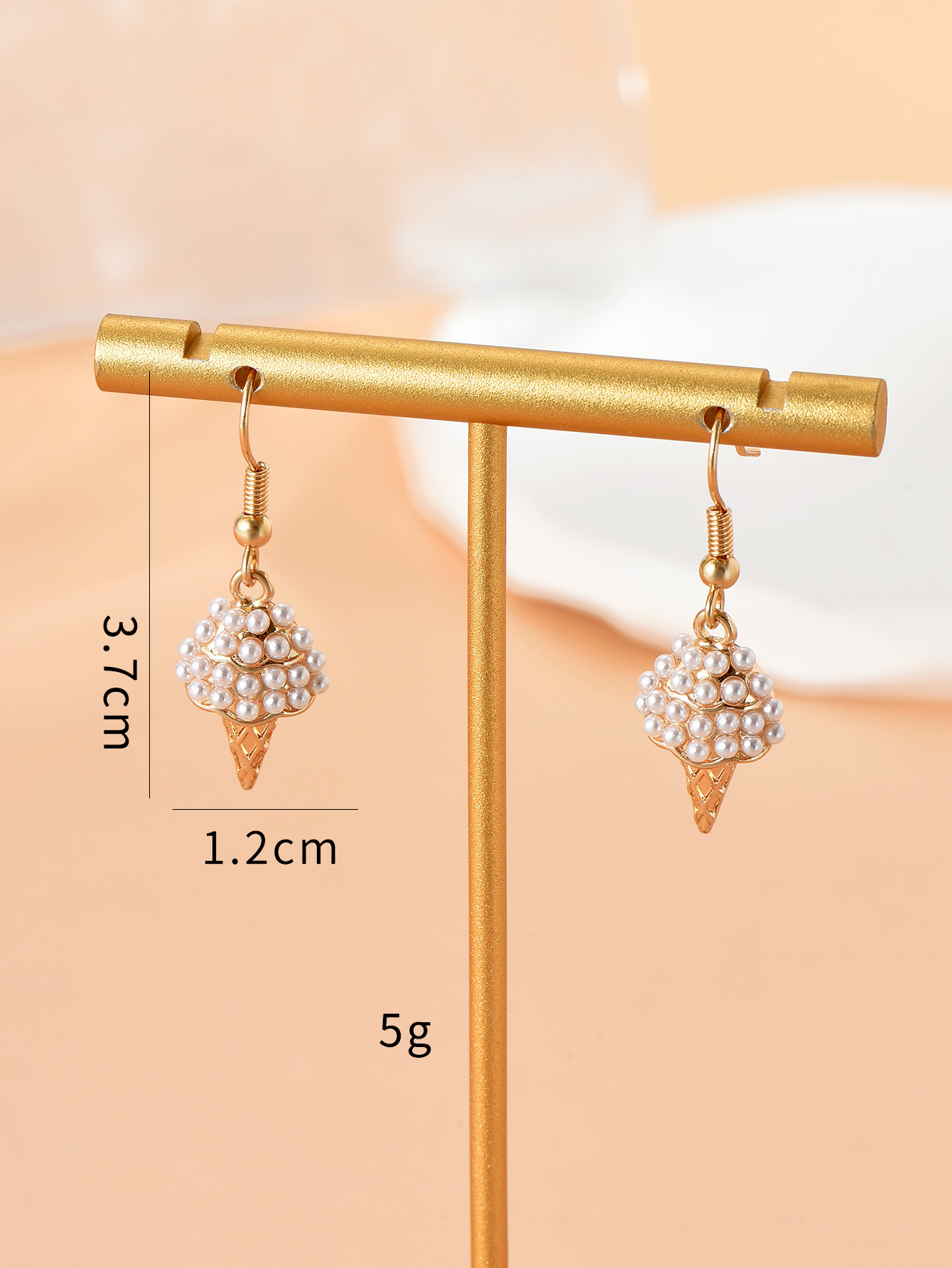 Fashion Ice Cream Alloy Inlay Pearl Womenu0027S Drop Earrings 1 Pair