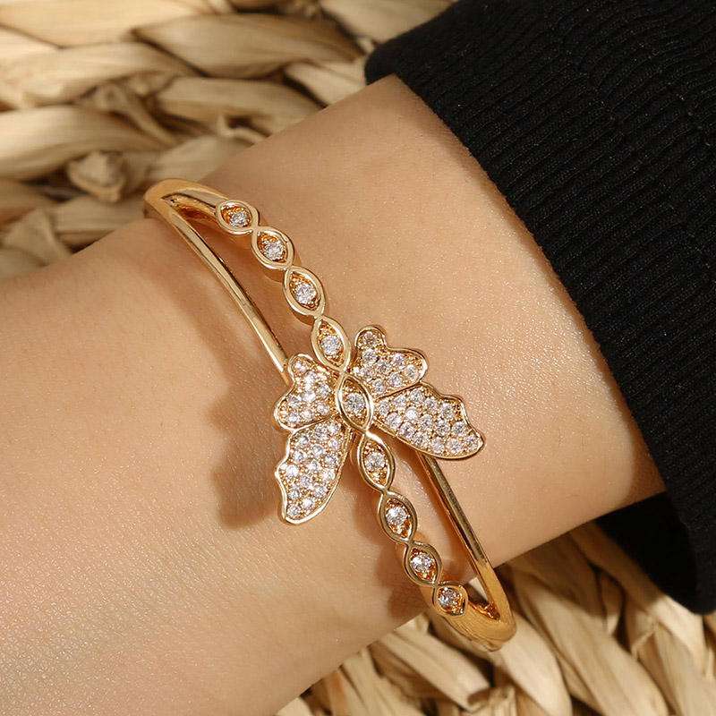 Fashion Butterfly Alloy Inlay Rhinestones Zircon Womenu0027S Bangle 1 Piece