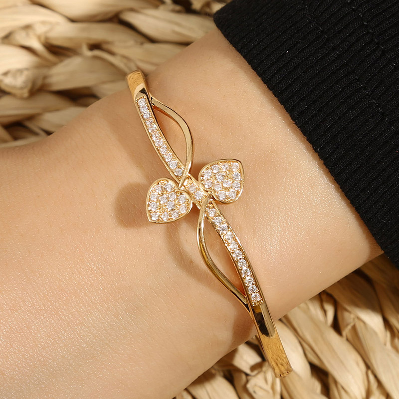 Fashion Butterfly Alloy Inlay Rhinestones Zircon Womenu0027S Bangle 1 Piece