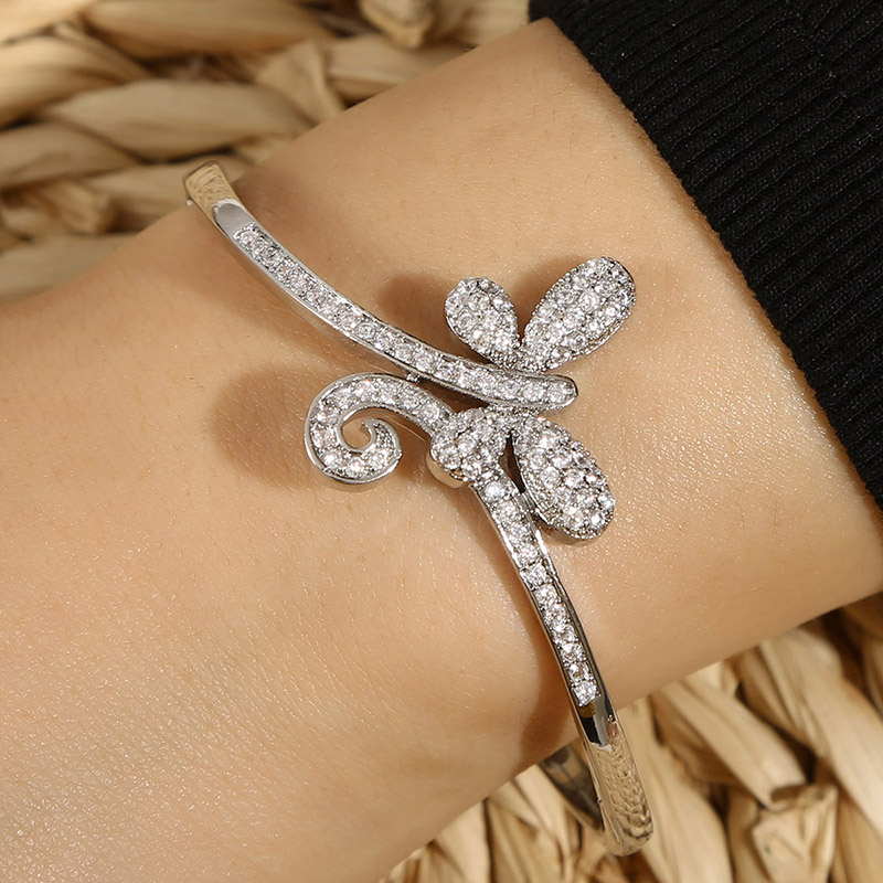 Fashion Butterfly Alloy Inlay Rhinestones Zircon Womenu0027S Bangle 1 Piece