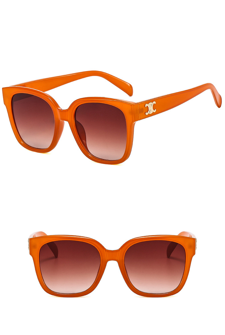 Retro Color Block Ac UV Protection Square Full Frame Womenu0027s Sunglasses