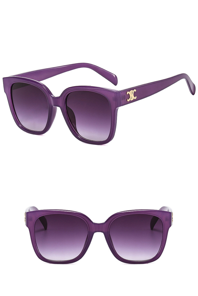 Retro Color Block Ac UV Protection Square Full Frame Womenu0027s Sunglasses