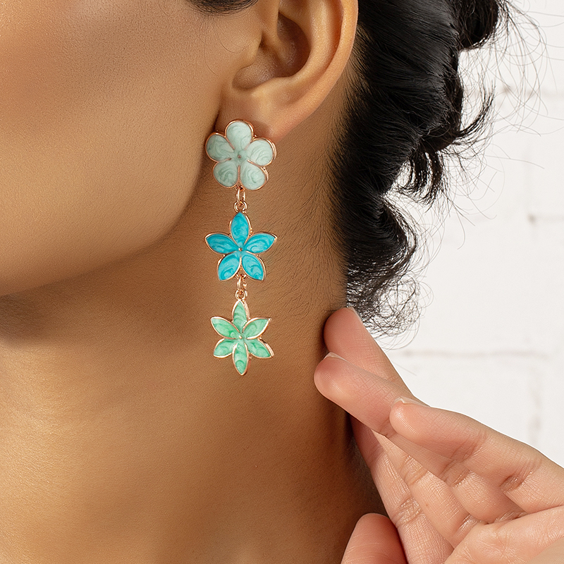 Fashion Flower Alloy Plating Womenu0027S Drop Earrings 1 Pair