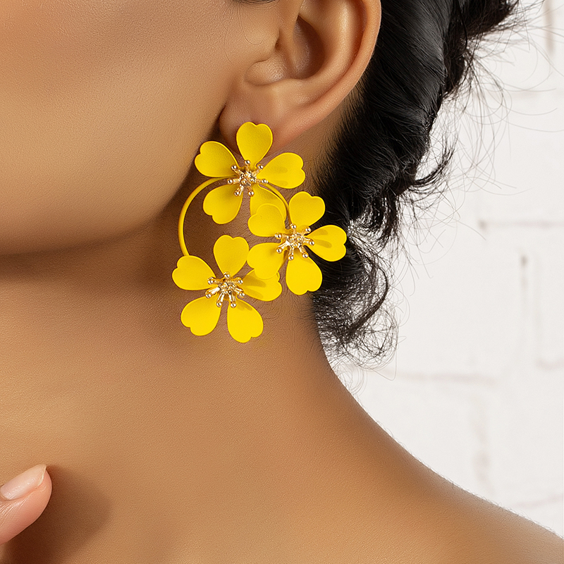 Fashion Flower Alloy Flowers Womenu0027S Drop Earrings 1 Pair