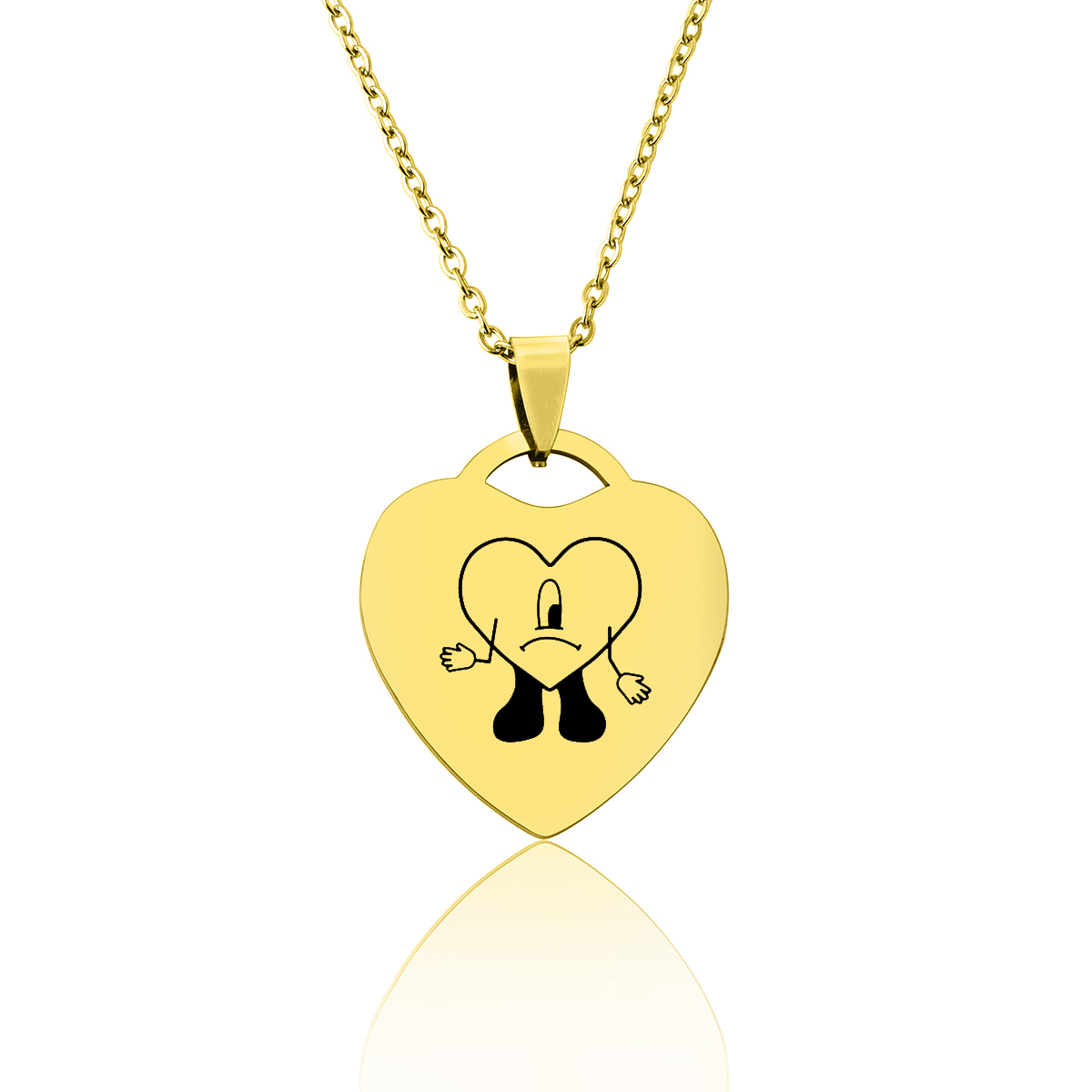 Fashion Heart Shape Stainless Steel Pendant Necklace 1 Piece