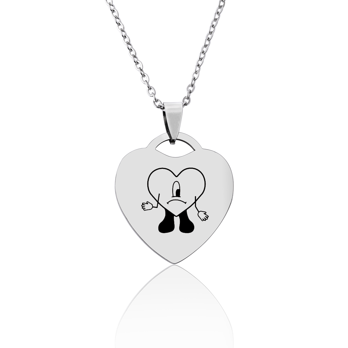 Fashion Heart Shape Stainless Steel Pendant Necklace 1 Piece