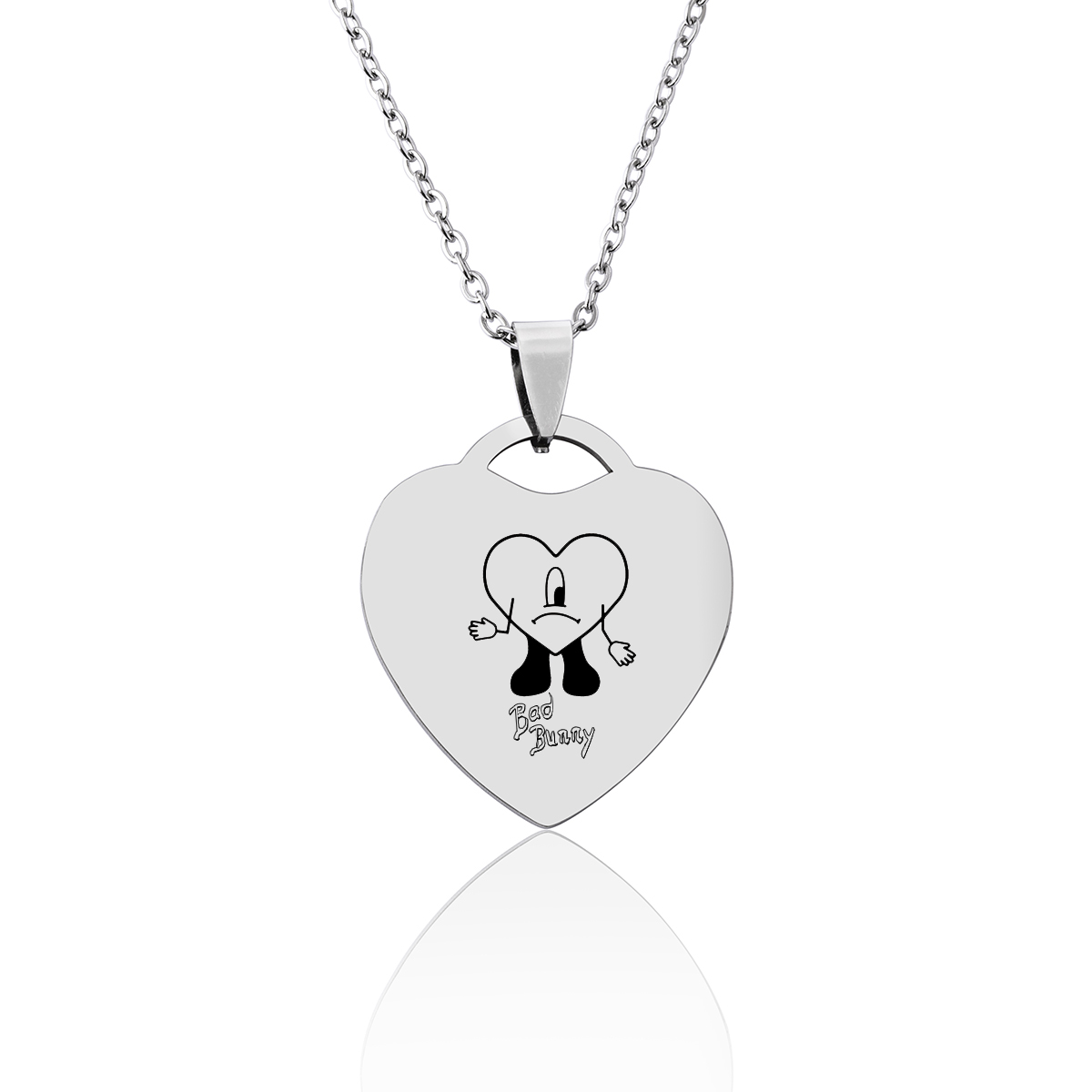 Fashion Heart Shape Stainless Steel Pendant Necklace 1 Piece