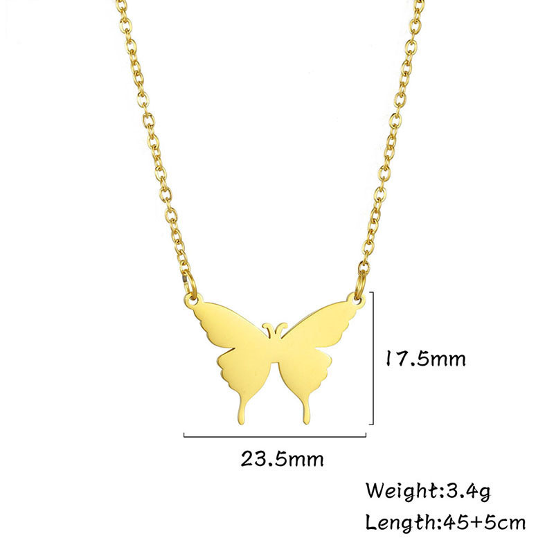 Fashion Butterfly Stainless Steel Plating Necklace 1 Piece