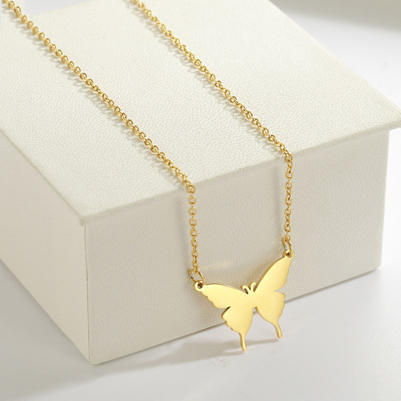 Fashion Butterfly Stainless Steel Plating Necklace 1 Piece