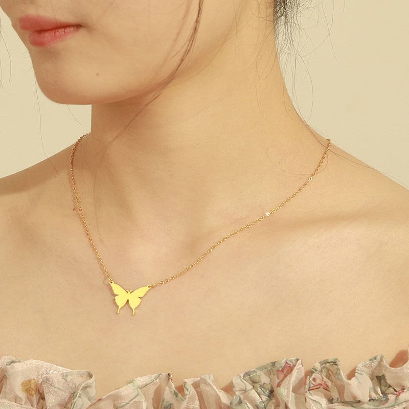 Fashion Butterfly Stainless Steel Plating Necklace 1 Piece