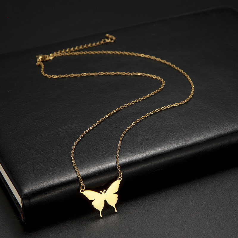 Fashion Butterfly Stainless Steel Plating Necklace 1 Piece