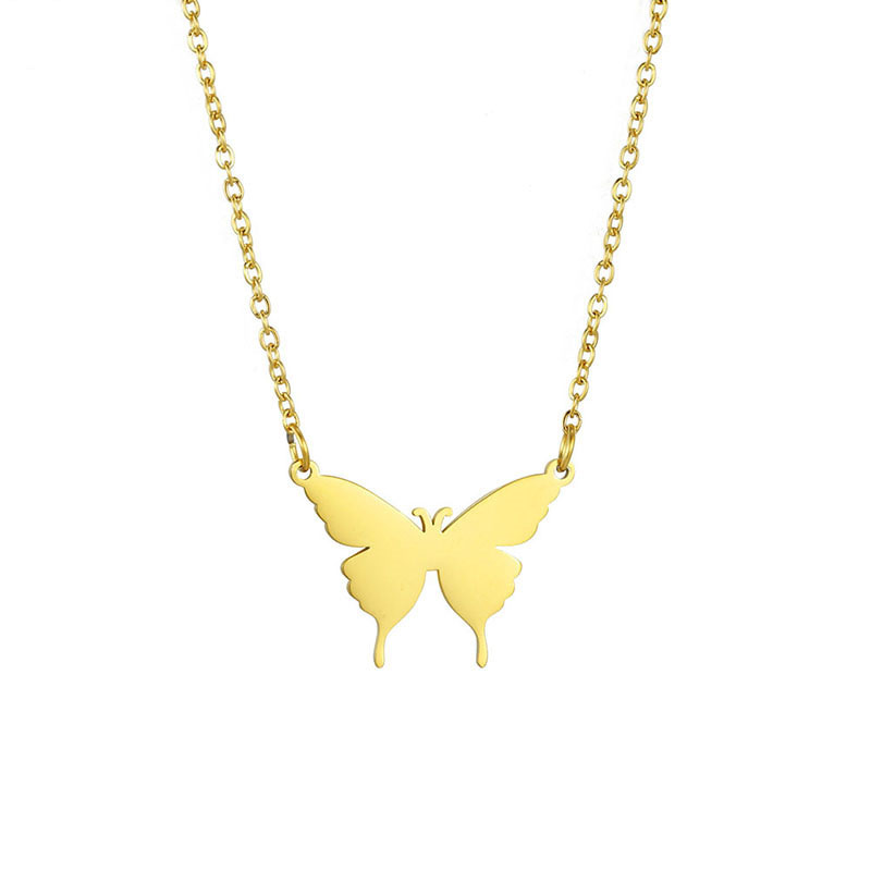 Fashion Butterfly Stainless Steel Plating Necklace 1 Piece