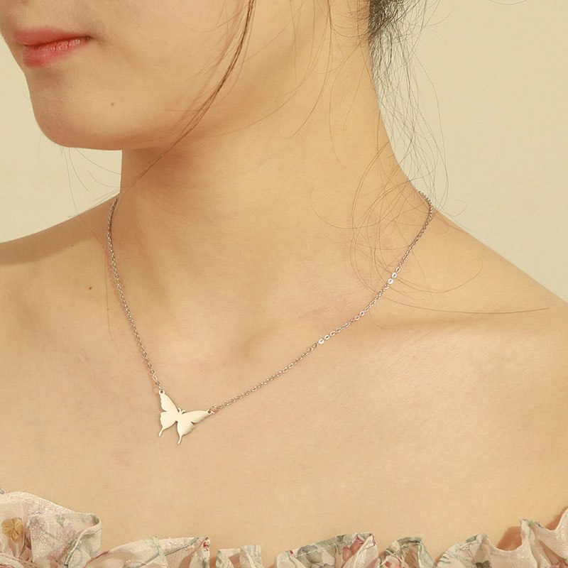 Fashion Butterfly Stainless Steel Plating Necklace 1 Piece