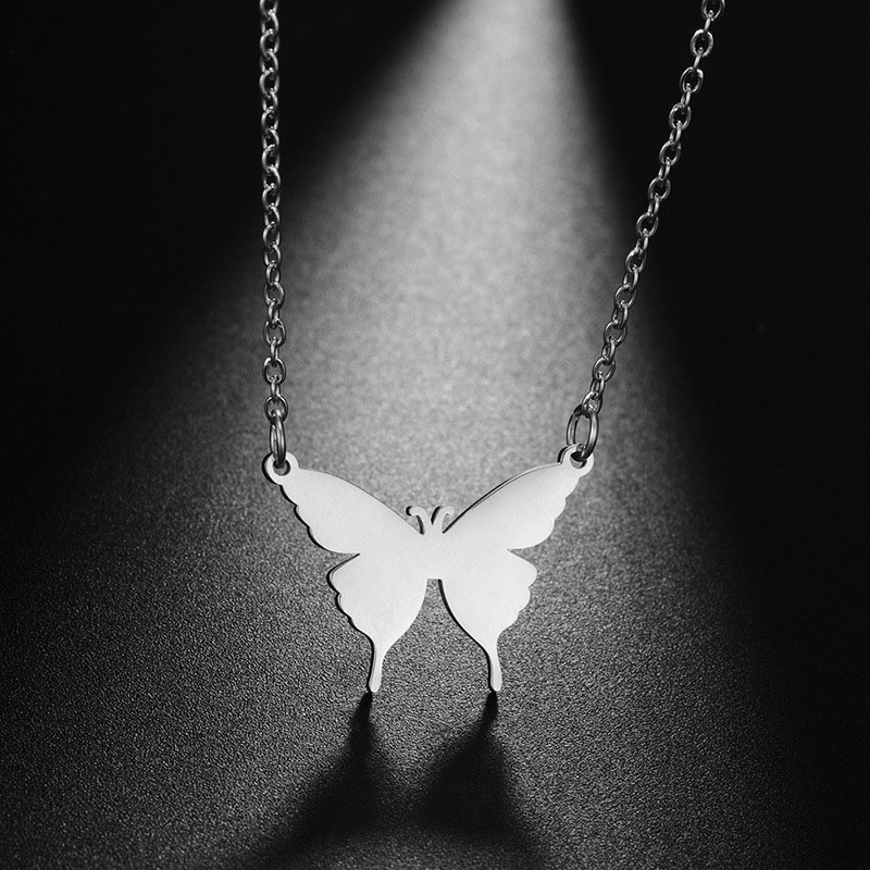 Fashion Butterfly Stainless Steel Plating Necklace 1 Piece
