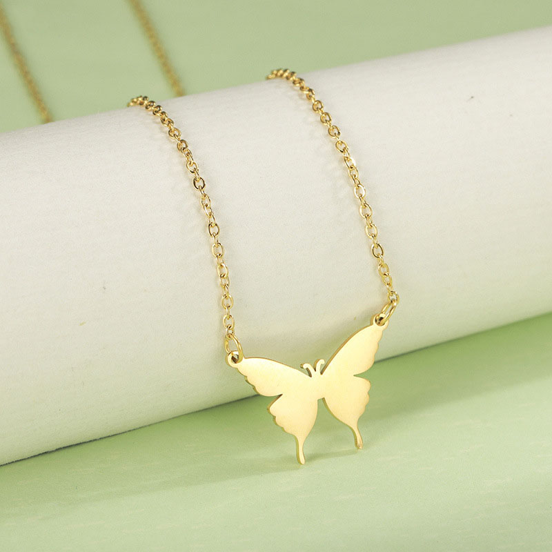 Fashion Butterfly Stainless Steel Plating Necklace 1 Piece