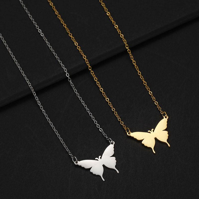 Fashion Butterfly Stainless Steel Plating Necklace 1 Piece