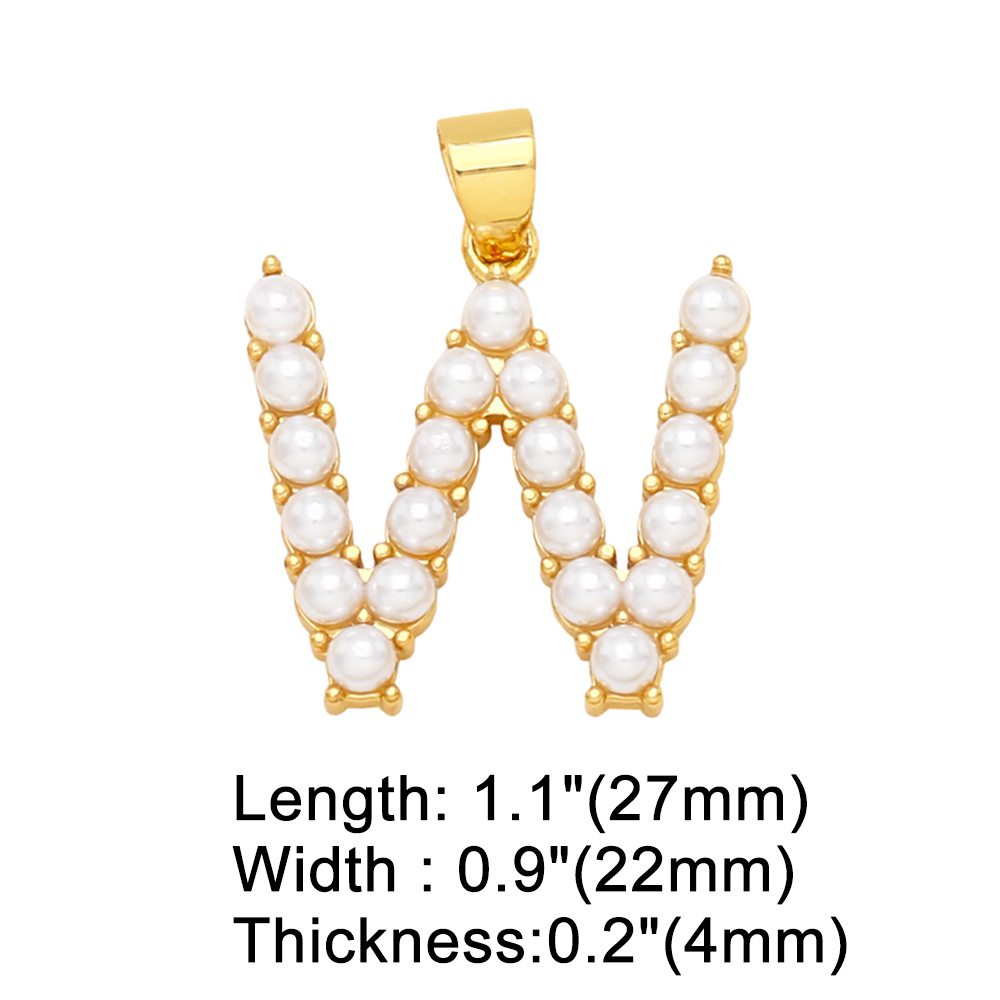 Simple Style Letter Copper Plating Inlay Artificial Pearls Jewelry Accessories 1 Piece