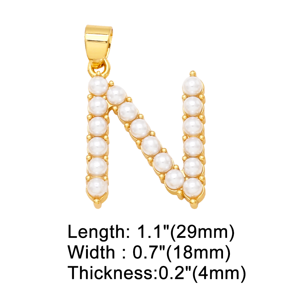 Simple Style Letter Copper Plating Inlay Artificial Pearls Jewelry Accessories 1 Piece