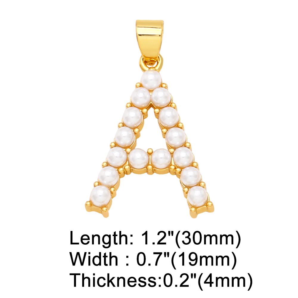 Simple Style Letter Copper Plating Inlay Artificial Pearls Jewelry Accessories 1 Piece