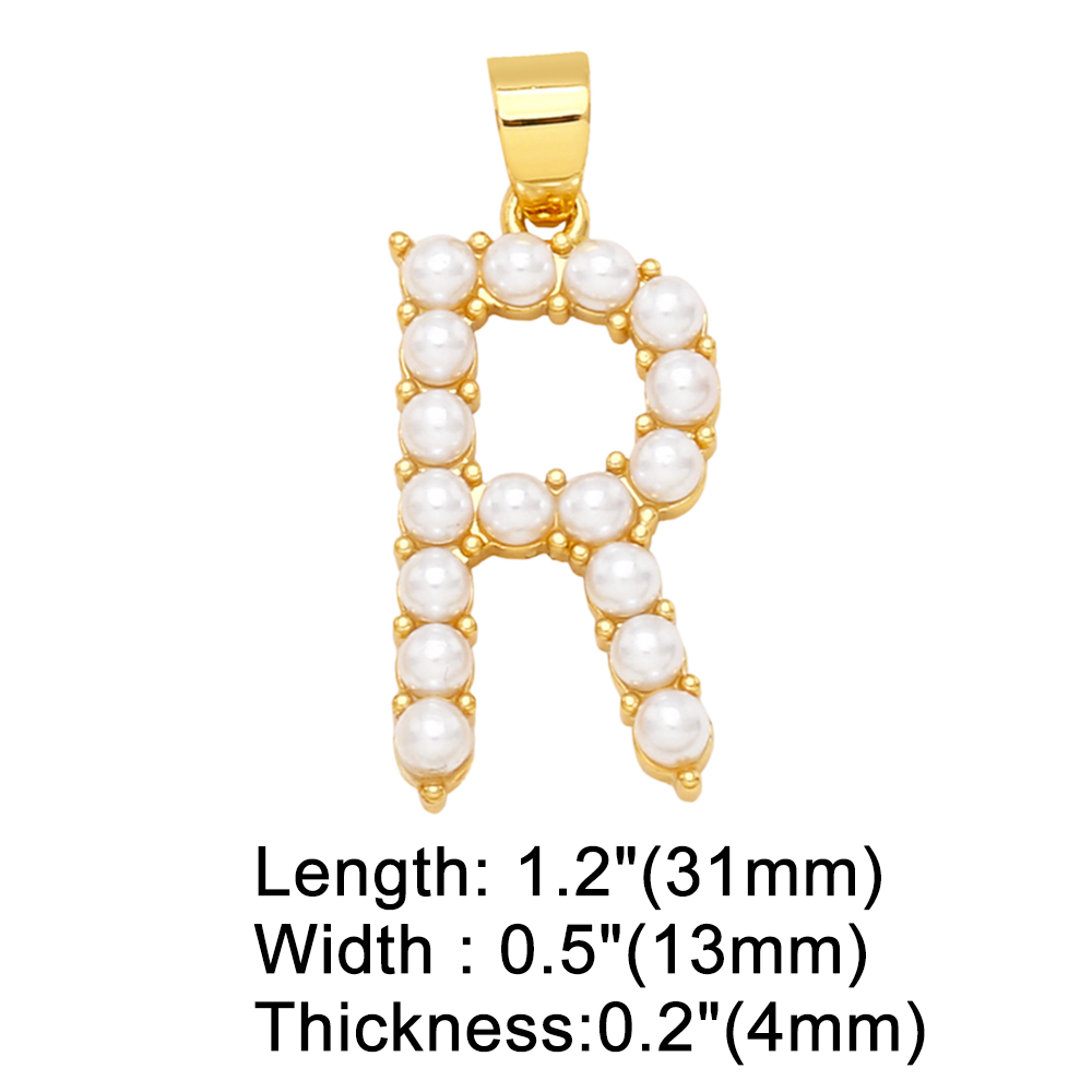 Simple Style Letter Copper Plating Inlay Artificial Pearls Jewelry Accessories 1 Piece